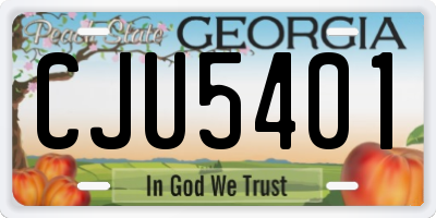 GA license plate CJU5401