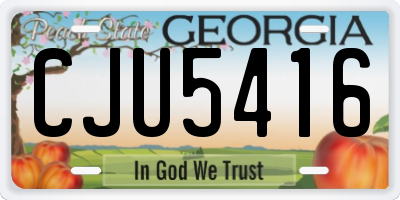 GA license plate CJU5416