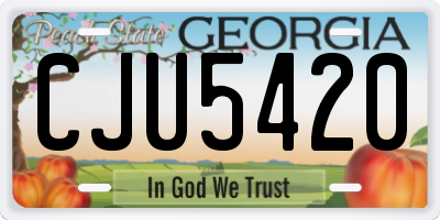 GA license plate CJU5420