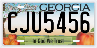 GA license plate CJU5456