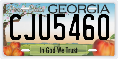 GA license plate CJU5460
