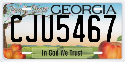 GA license plate CJU5467