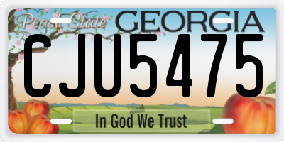 GA license plate CJU5475