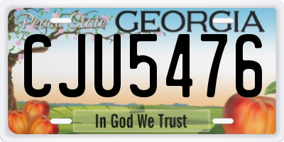 GA license plate CJU5476
