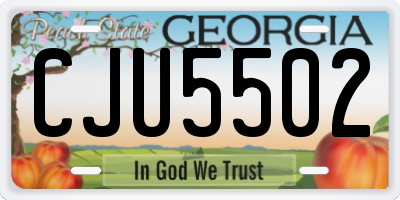 GA license plate CJU5502