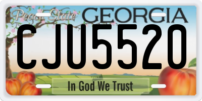 GA license plate CJU5520