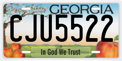 GA license plate CJU5522