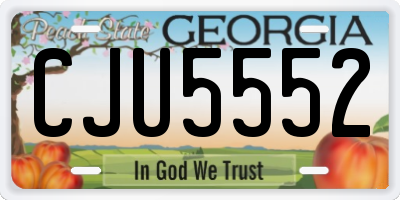 GA license plate CJU5552