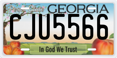 GA license plate CJU5566