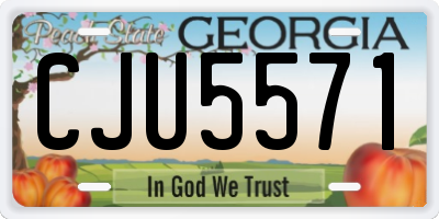 GA license plate CJU5571