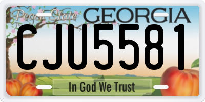 GA license plate CJU5581