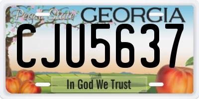 GA license plate CJU5637