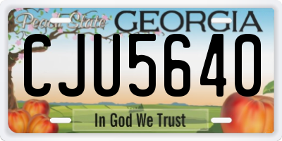 GA license plate CJU5640