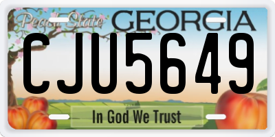 GA license plate CJU5649