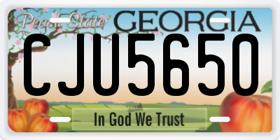 GA license plate CJU5650