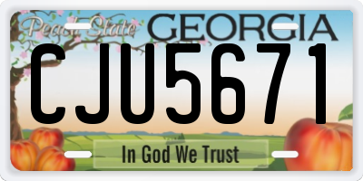 GA license plate CJU5671