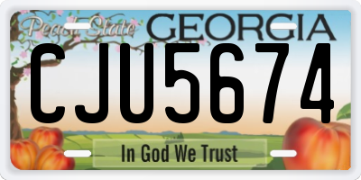 GA license plate CJU5674