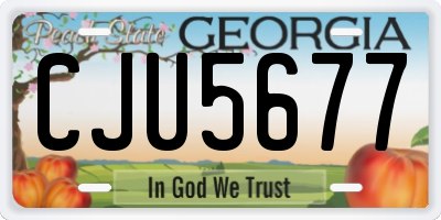 GA license plate CJU5677