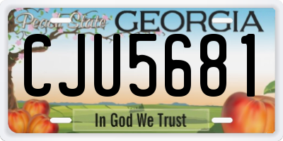 GA license plate CJU5681