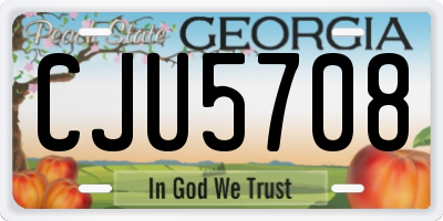 GA license plate CJU5708