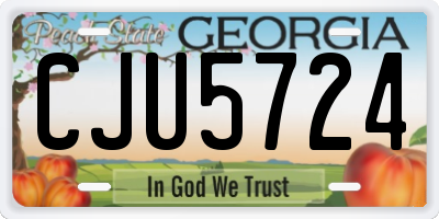 GA license plate CJU5724