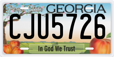 GA license plate CJU5726