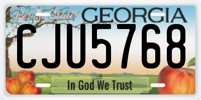 GA license plate CJU5768