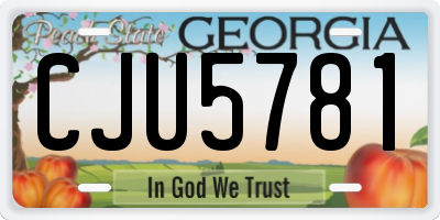 GA license plate CJU5781