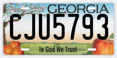 GA license plate CJU5793