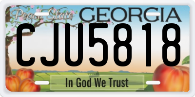 GA license plate CJU5818