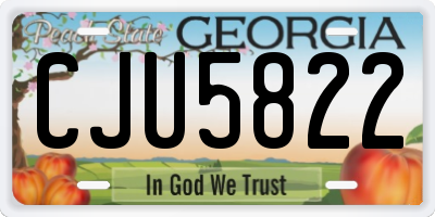 GA license plate CJU5822