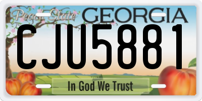 GA license plate CJU5881