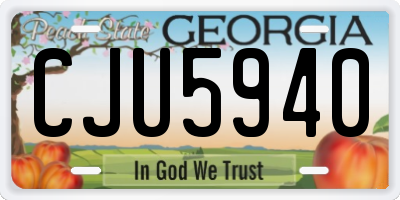 GA license plate CJU5940
