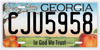 GA license plate CJU5958