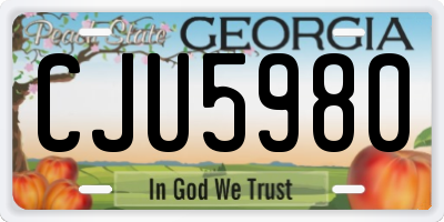 GA license plate CJU5980