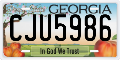 GA license plate CJU5986
