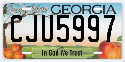 GA license plate CJU5997