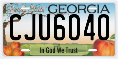 GA license plate CJU6040