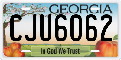GA license plate CJU6062