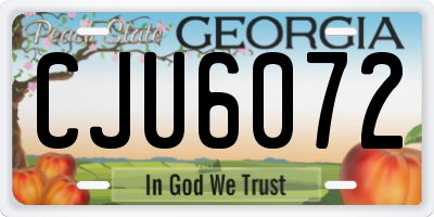 GA license plate CJU6072