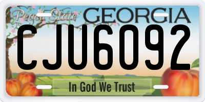 GA license plate CJU6092