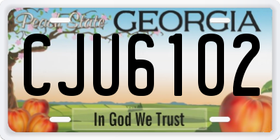 GA license plate CJU6102