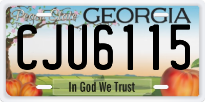 GA license plate CJU6115