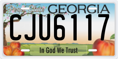 GA license plate CJU6117