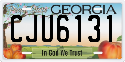 GA license plate CJU6131