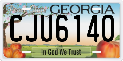 GA license plate CJU6140