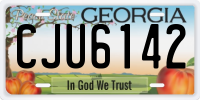 GA license plate CJU6142