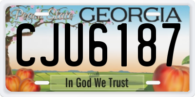 GA license plate CJU6187