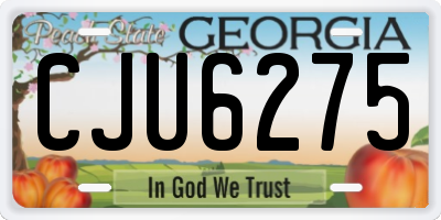 GA license plate CJU6275