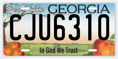 GA license plate CJU6310
